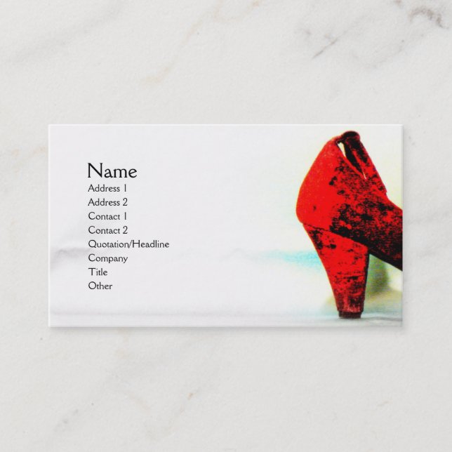 The Red Shoe Profile Card (Front)
