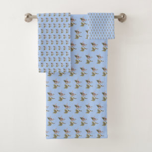 The Red-throated or Ruby-throated Hummingbird Bath Towel Set