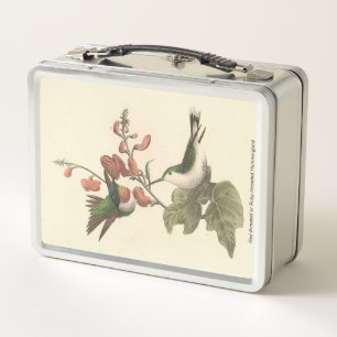 The Red-throated or Ruby-throated Hummingbird Metal Lunch Box