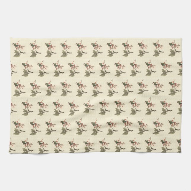 The Red-throated or Ruby-throated Hummingbird Tea Towel (Horizontal)