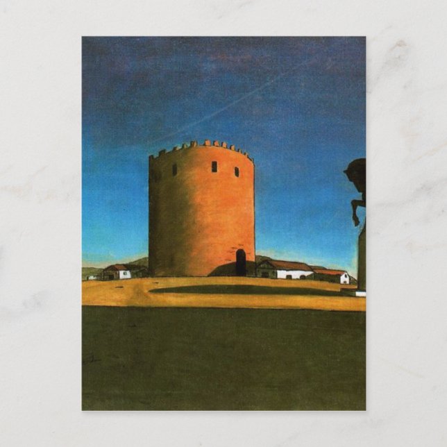 The red tower by Giorgio de Chirico 1913 Postcard (Front)