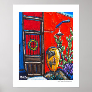 The Red Tucson Barrio Doorway Poster