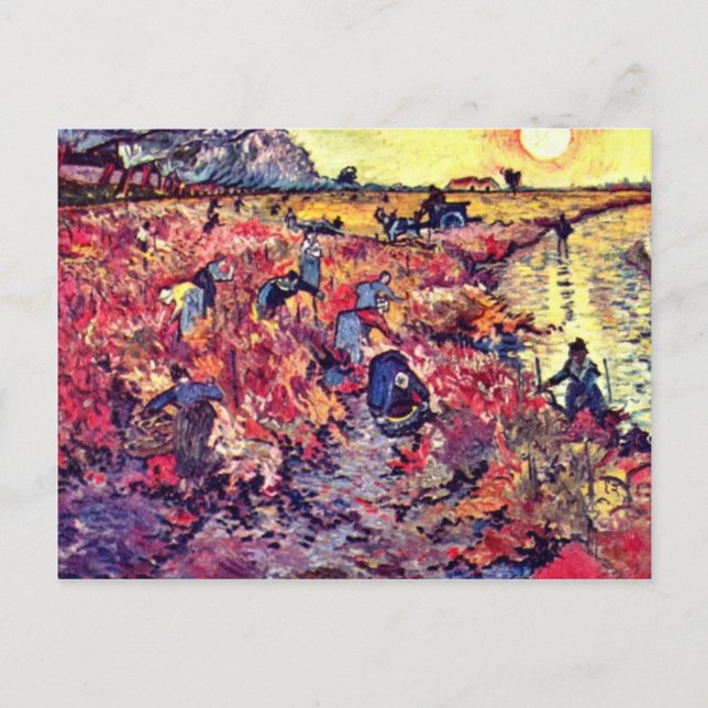 The Red Vines By Vincent Van Gogh Postcard (Front)