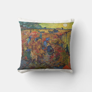 The Red Vineyard 1888 by Vincent van Gogh Cushion