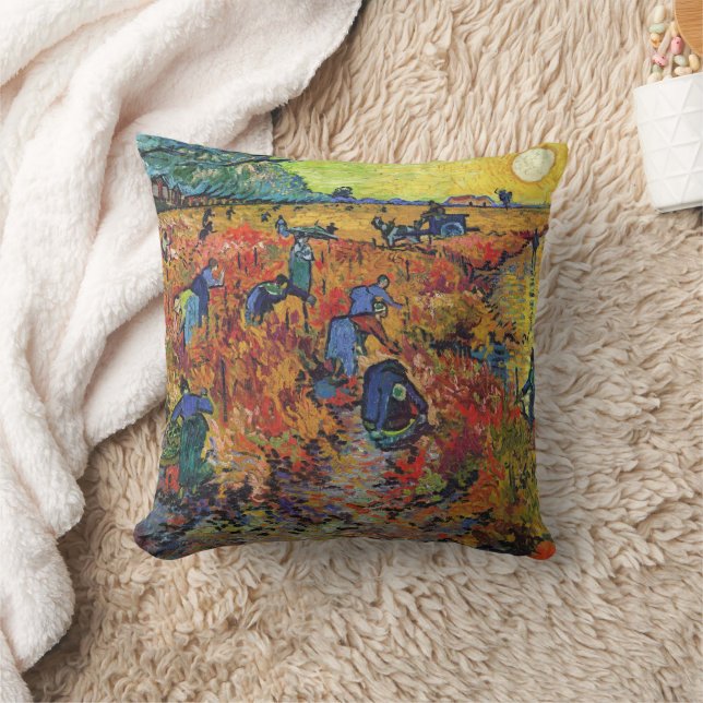 The Red Vineyard by Van Gogh Cushion (Blanket)