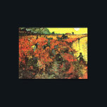 The Red Vineyard by Vincent van Gogh Canvas Print<br><div class="desc">The Red Vineyard by Vincent van Gogh is a vintage fine art post impressionism daily life landscape painting featuring peasant farmers working in a fields on a farm at sunset. It was the only painting sold during van Gogh's lifetime. About the artist: Vincent Willem van Gogh was a Post Impressionist...</div>