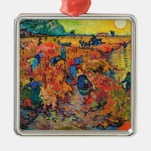 The Red Vineyard by Vincent van Gogh Metal Tree Decoration