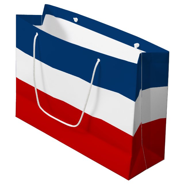 The Red White and Blue Gift Bag - Large, Glossy (Front Angled)