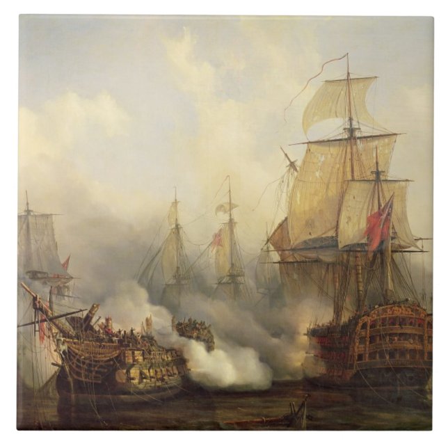 The Redoutable at Trafalgar, 21st October 1805 Tile (Front)