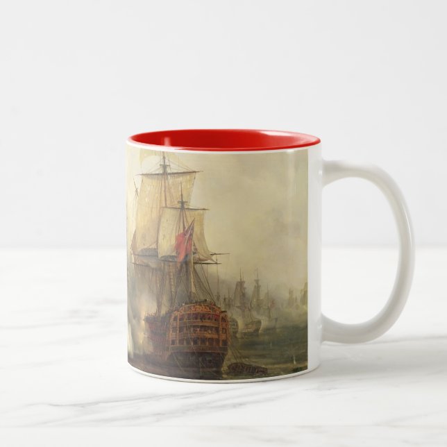 The Redoutable at Trafalgar, 21st October 1805 Two-Tone Coffee Mug (Right)