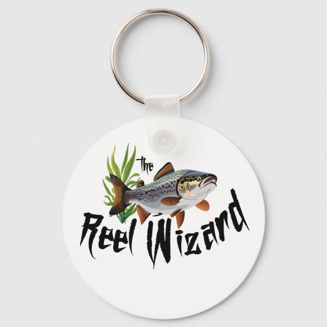 The Reel Wizard Rainbow Trout  Key Ring (Front)