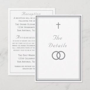 The Refined Catholic Silver Wedding Enclosure Card