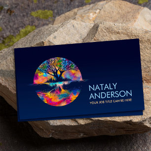 The reflection Tree of life - realm of colours Business Card