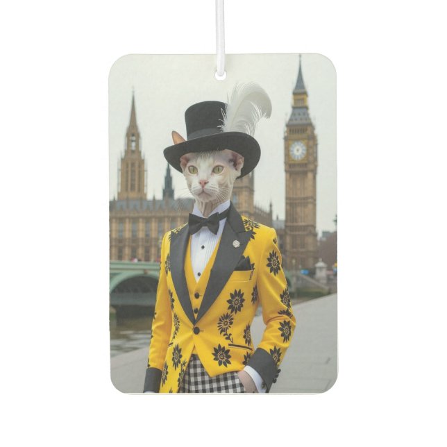 The Regal Sphynx in his dashing suit at Parliament Car Air Freshener (Front)