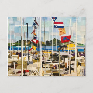 "The Regatta" In Cut Paper Invitation Postcard