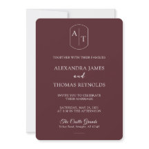 The Regent: Burgundy Wedding Invitation