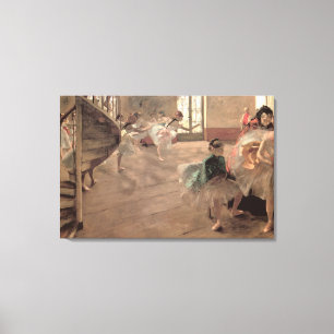 The Rehearsal by Edgar Degas, Vintage Ballet Art Canvas Print
