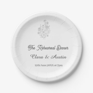 The. Rehearsal dinner floral one day before name Paper Plate