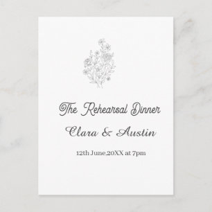 The. Rehearsal dinner floral one day before name  Postcard