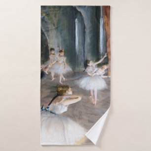 The Rehearsal Onstage, Edgar Degas Bath Towel