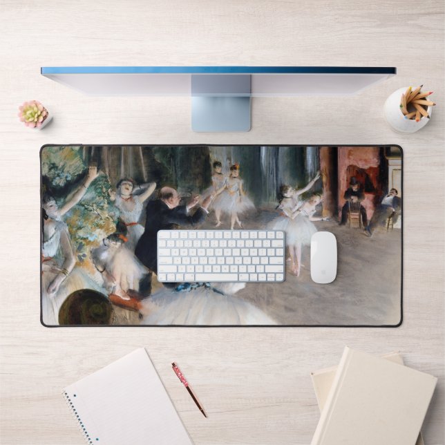 The Rehearsal Onstage, Edgar Degas Desk Mat (Office 1)