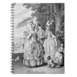 The Rendezvous at Marly, engraved by Carl Guttenbe Spiral Notebook