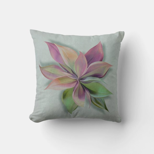 The Reo Flower Pattern Throw Pillow  (Front)