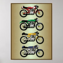 The Replicas (cafe racer motorcycle art poster)