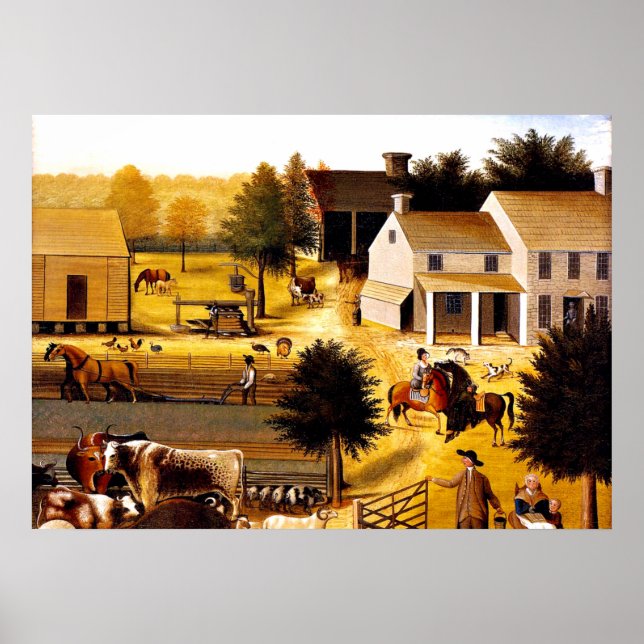 The Residence of David Twining - Edward Hicks Poster (Front)