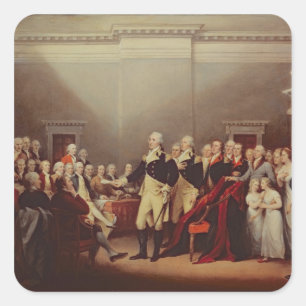 The Resignation of George Washington Square Sticker