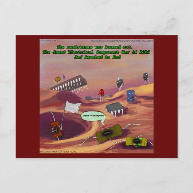 The Resistance Funny Electrical Component Postcard (Front)