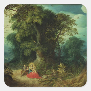 The Rest on the Flight into Egypt Square Sticker