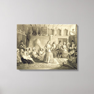The Rest Room near the Baths at Shemakha, on the S Canvas Print