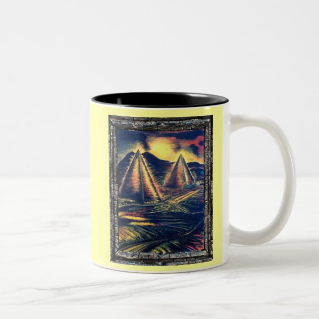 The Resting Place, Pyramids Two-Tone Coffee Mug (Right)