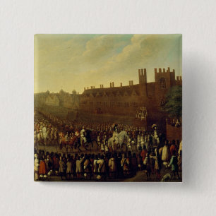 The Restoration of Charles II  at Whitehall 15 Cm Square Badge