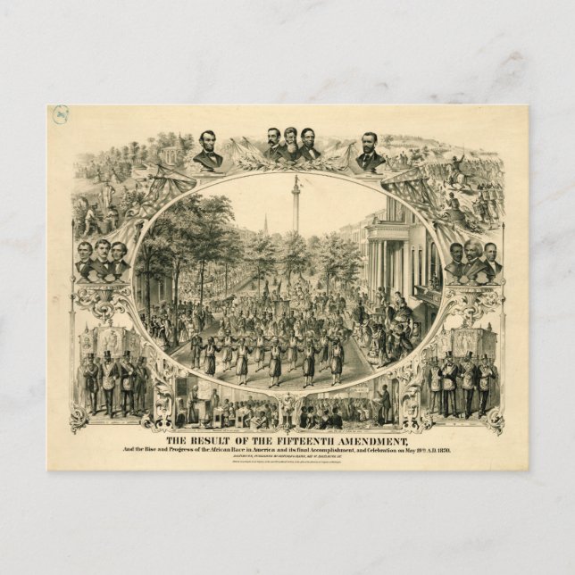 The Result of the Fifteenth Amendment (1870) Postcard (Front)