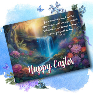 The Resurrection And The Life Peaceful Easter Holiday Postcard