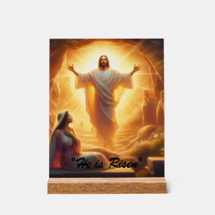 The Resurrection Light: Jesus Christ Rises Acrylic Sign