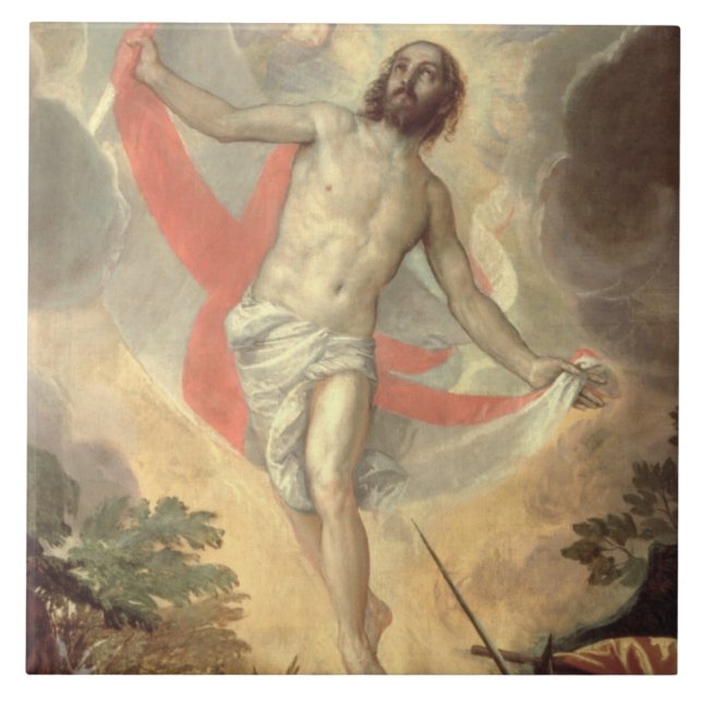 The Resurrection of Christ (oil on canvas) Tile (Front)