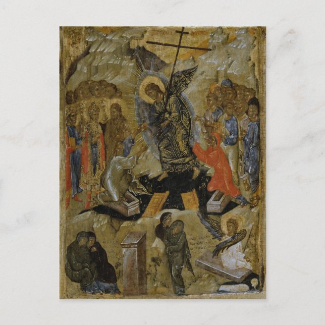 The Resurrection of Christ Orthodox Pascha Icon Postcard (Front)