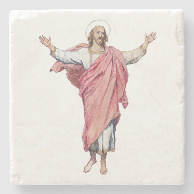 The Resurrection of Christ Sacred Masterpiece  Stone Coaster (Front)