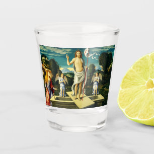 The Resurrection of Jesus by Girolamo da Santacroc Shot Glass