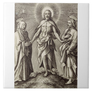 The Retreen Christ stands on a hill  Tile
