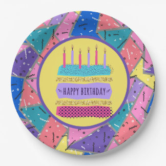 The Retro Age Birthday Paper Plates