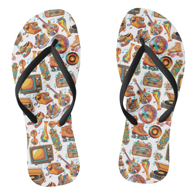 The Retro Beat Patternx4 Jandals (Footbed)