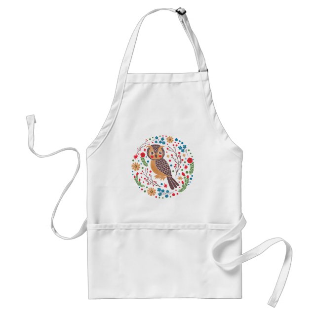 The Retro Horned Owl Standard Apron (Front)