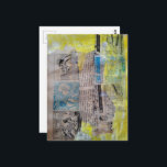 The Retro Working Men Mixed Media Collage Postcard<br><div class="desc">A mixed media collage made and photographed by Angelandspot in the year 2026 with vintage images in black and white and blue and white from a wood working book from the 1950s era combined with some other papers and paints</div>