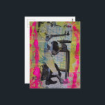 The Retro Working Men Mixed Media Collage Postcard<br><div class="desc">A mixed media collage made and photographed by Angelandspot in the year 2026 with vintage images from a working book from the 1950s era combined with some other papers and paints</div>