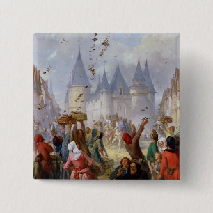 The Return of St. Louis and Blanche of Castille 15 Cm Square Badge