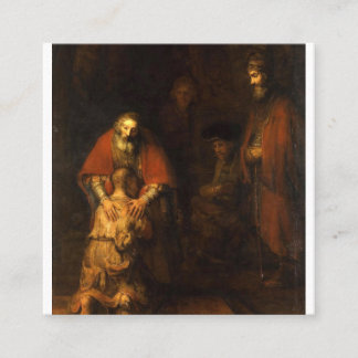 The Return of the Prodigal Son Painting Rembrant Square Business Card
